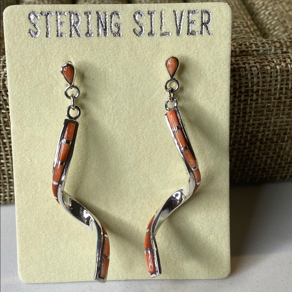 Sterling Silver Spiny Oyster Swirl Earrings